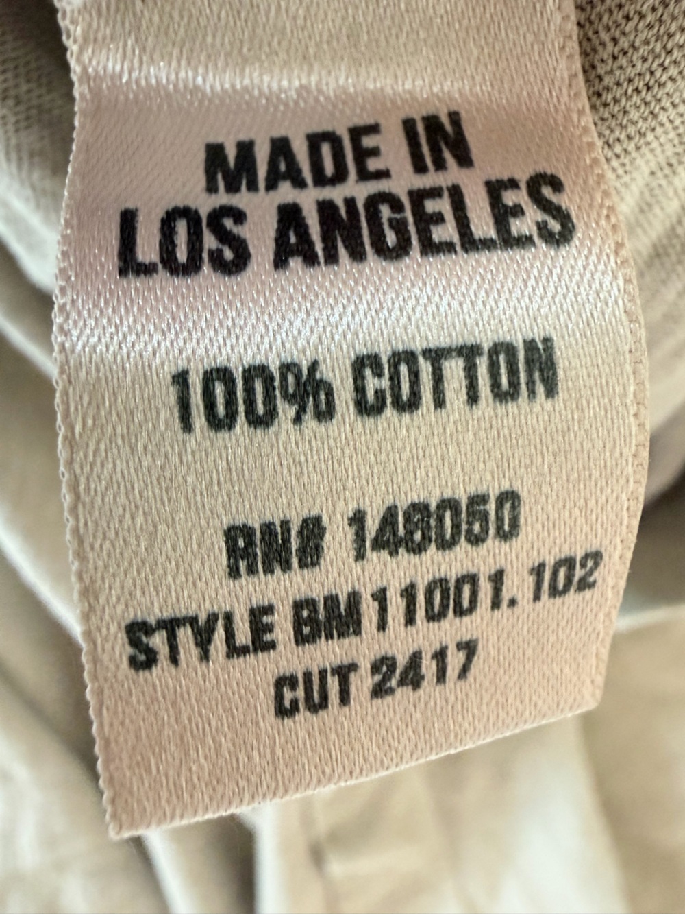 Buck Mason Mens Size Large Slub Cotton Curved Hem Crewneck Tee Tan Olive USA - Picture 3 of 5